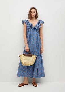 Платье из органического хлопка с воланом - Sunny Mango