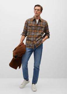 Верхняя рубашка regular fit из фланели в клетку - Cali Mango