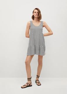 Платье из органического хлопка с воланом - Maroto Mango