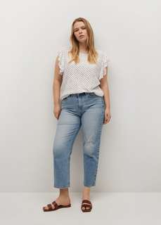 Блузка с принтом и вышивкой - Julieta-i Mango