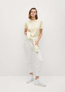 Хлопковая футболка с надписью - Pstmillo Mango