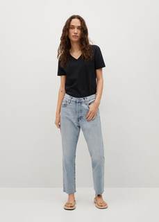 Хлопковая футболка с V-образной горловиной - Chalapi Mango