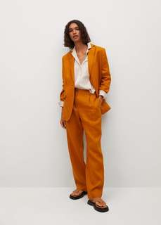 Короткая рубашка из атласа - Light Mango