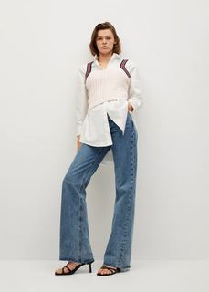 Контрастный топ на бретельках - College Mango