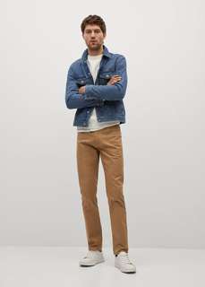 Брюки в стиле джинсов slim fit из саржи - Pisa Mango