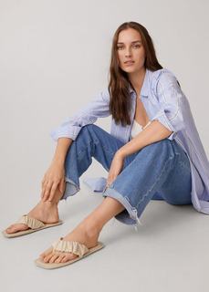 Кожаные сандалии со сборками - Tina Mango