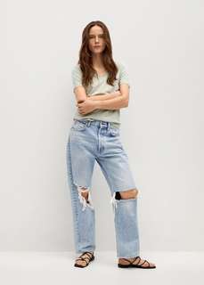 Хлопковая футболка с V-образной горловиной - Chalapi Mango