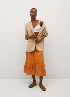 Хлопковая юбка с воланом - Pipa Mango