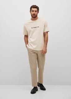 Футболка relaxed fit с надписью - Simple Mango