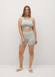 Топ из трикотажа в рубчик - Mint-i Mango