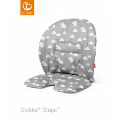 Подушка на съемные сидения для стульчика Stokke Steps Grey Clouds, светло-серый