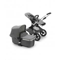 Коляска 2 в 1 Bugaboo Fox 2 Classic Complete, Alu/Grey Melange, стальной/серый меланж