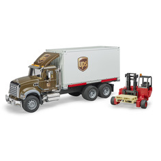 Mack фургон UPS с погрузчиком и паллетами Bruder