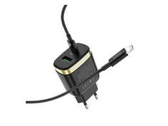 Зарядное устройство Hoco C79A Zeus 1xUSB 1xType-C PD QC3.0 + кабель Type-C - Lightning Black