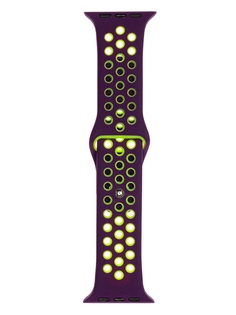 Аксессуар Ремешок Evolution для Apple Watch 42/44mm Sport+ Silicone Dark Purple-Fluorescent Yellow AW44-SP01