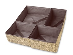 Короб для хранения вещей Гелеос Миндаль 26x26x8/20x16x8/20x16x8/26x14x8cm 4шт Beige МНД_22