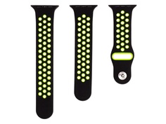 Аксессуар Ремешок Evolution для APPLE Watch 38/40mm Sport+ AW40-SP01 Silicone Black-Fluorescent Green