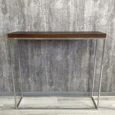 Напольная консоль Akur Loft Richardson металлокаркас хромированный декор венге