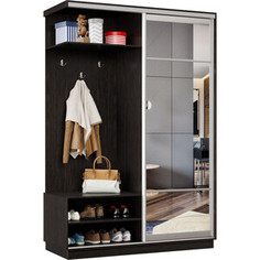 Прихожая левая Классика Прихожая левая 01 (каркас венге,фасад 11 зеркало) профиль серебро