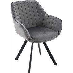 Стул Аврора Роан ткань велюр монолит грей/каркас черный матовый муар Avrora