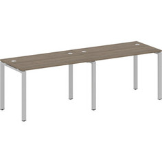 Стол на 2 рабочих места Riva Metal System на П-образном металлокаркасе БП.СМ-2.2 вяз/серый металл 240x72x75