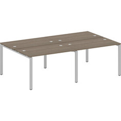 Стол на 4 рабочих места Riva Metal System на П-образном металлокаркасе БП.СМ-4.2 вяз/серый металл 240x147,5x75