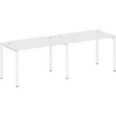 Стол на 2 рабочих места Riva Metal System на П-образном металлокаркасе БП.СМ-2.2 белый/белый металл 240x72x75