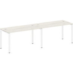 Стол на 2 рабочих места Riva Metal System на П-образном металлокаркасе БП.СМ-2.3 дуб наварра/белый металл 280x72x75