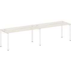 Стол на 2 рабочих места Riva Metal System на П-образном металлокаркасе БП.СМ-2.4 дуб наварра/белый металл 320x72x75