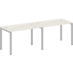 Стол на 2 рабочих места Riva Metal System на П-образном металлокаркасе БП.СМ-2.2 дуб наварра/серый металл 240x72x75