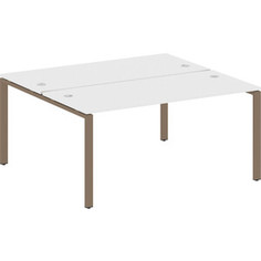 Стол Riva Metal System на П-образном металлокаркасе БП.РАС-СП-2.4 белый/мокко металл 160x147,5x75