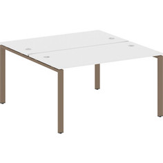 Стол Riva Metal System на П-образном металлокаркасе БП.РАС-СП-2.3 белый/мокко металл 140x147,5x75