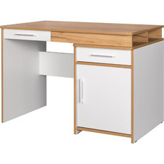 Стол письменный Моби Вуди 12.25 белый премиум/дуб крафт золотой (не универсальная сборка) Mobi