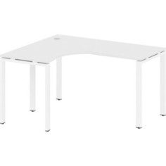 Стол криволинейный Riva Metal System левый на П-образном металлокаркасе БП.СА-3 (L) белый/белый металл 140x120x75