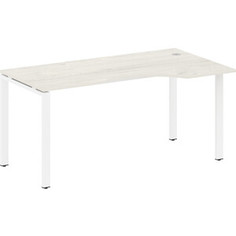 Стол криволинейный Riva Metal System правый на П-образном металлокаркасе БП.СА-1 (R) дуб наварра/белый металл