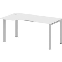 Стол криволинейный Riva Metal System левый на П-образном металлокаркасе БП.СА-1 (L) белый/серый металл 160x90x75