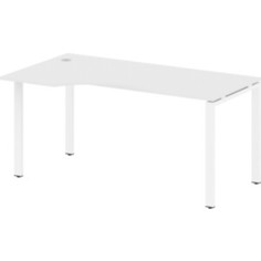 Стол криволинейный Riva Metal System левый на П-образном металлокаркасе БП.СА-1 (L) белый/белый металл 160x90x75