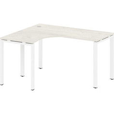 Стол криволинейный Riva Metal System левый на П-образном металлокаркасе БП.СА-3 (L) дуб наварра/белый металл