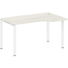 Стол криволинейный Riva Metal System правый на П-образном металлокаркасе БП.СА-2 (R) дуб наварра/белый металл