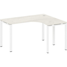 Стол криволинейный Riva Metal System правый на П-образном металлокаркасе БП.СА-3 (R) дуб наварра/белый металл