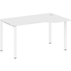 Стол криволинейный Riva Metal System правый на П-образном металлокаркасе БП.СА-2 (R) белый/белый металл 140x90x75