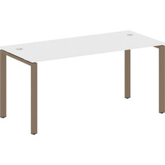 Стол письменный Riva Metal System на П-образном металлокаркасе БП.СП-4 белый/мокко металл 160x72x75