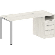 Стол с тумбой Riva Metal System на П-образном металлокаркасе БП.РС-СТП-1.2 дуб наварра/серый металл 161,2x72x75