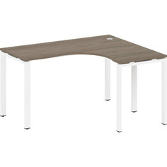Стол криволинейный Riva Metal System правый на П-образном металлокаркасе БП.СА-3 (R) вяз/белый металл 140x120x75