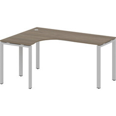 Стол криволинейный Riva Metal System левый на П-образном металлокаркасе БП.СА-4 (L) вяз/серый металл 160x120x75