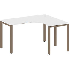 Стол криволинейный Riva Metal System правый на П-образном металлокаркасе БП.СА-3 (R) белый/мокко металл 140x120x75