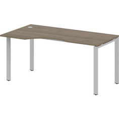 Стол криволинейный Riva Metal System левый на П-образном металлокаркасе БП.СА-1 (L) вяз/серый металл 160x90x75