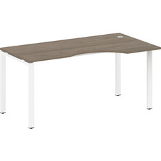 Стол криволинейный Riva Metal System правый на П-образном металлокаркасе БП.СА-1 (R) вяз/белый металл 160x90x75