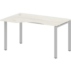 Стол криволинейный Riva Metal System левый на П-образном металлокаркасе БП.СА-2 (L) дуб наварра/серый металл