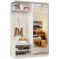 Классика Прихожая левая 11 (каркас каттхульт, фасад 09 зеркало) профиль серебро Пр.л.11.2400.1500.450.09.03.00.01